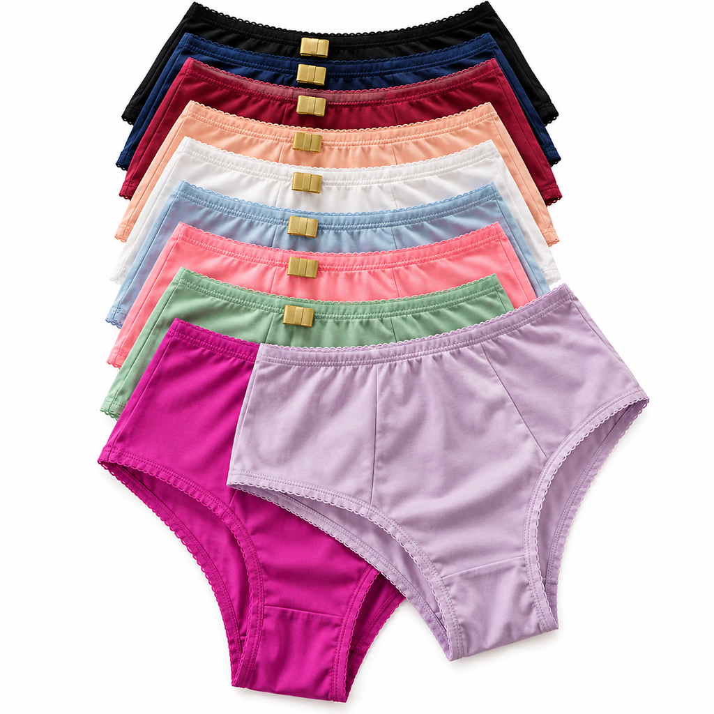 KIT 10 Calcinhas Cintura Alta Modeladora Premium