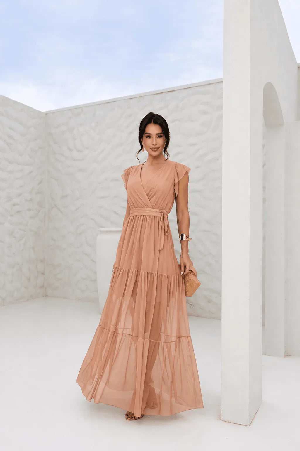 Vestido Izzy Manga Curta Liso