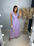 Vestido Izzy Manga Curta Liso