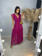 Vestido Izzy Manga Curta Liso