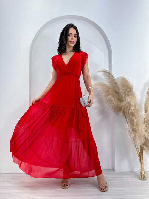Vestido Izzy Manga Curta Liso