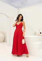 Vestido Longo Plissado Renata