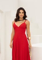 Vestido Longo Plissado Renata